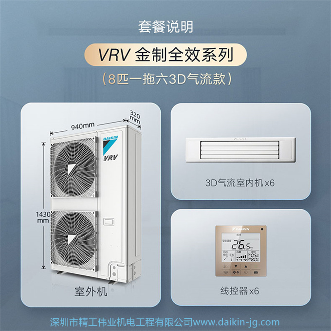 DAIKIN/大金中央空調(diào)一拖六 8匹家用變頻空調(diào)機(jī)金制全效系列3D款