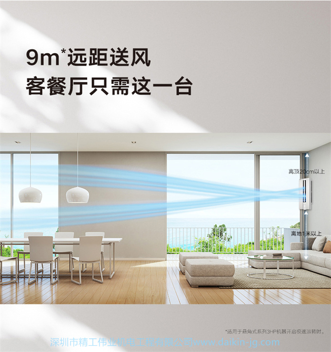 Daikin/大金FKXW150WAC-N變頻1級冷暖柜機2匹空調(diào)家用客廳懸角式(圖8)