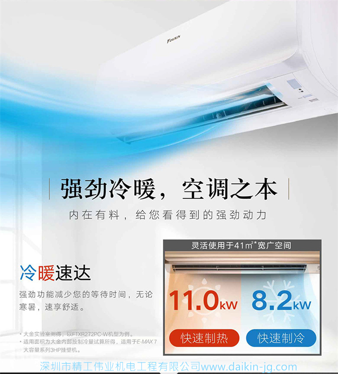 Daikin/大金 FTXR272UC-W1二級變頻空調(diào)大3匹智能WiFi康達掛機(圖10)