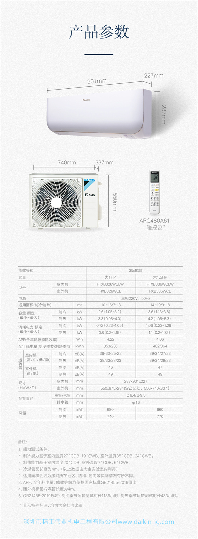 Daikin/大金FTXB336WCLW大1.5匹變頻藍(lán)牙智能家用靜音空調(diào)壁掛機(jī)(圖12)